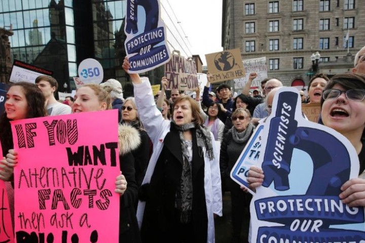 Scientists, environmental activists protest in Boston against threat to science